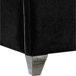 Zuma Velvet Upholstered Queen Bed in Black
