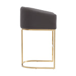 Louvre Metal Upholstered Barstool in Gray