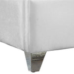 Zuma Velvet Upholstered Queen Bed in White