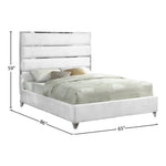 Zuma Velvet Upholstered Queen Bed in White