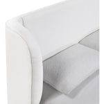 Aurin Linen Textured Fabric Upholstered King Bed in Cream