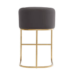 Louvre Metal Upholstered Barstool in Gray