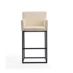 Ambassador Metal Upholstered Barstool in Cream