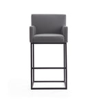 Ambassador Metal Upholstered Barstool in Gray