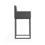 Ambassador Metal Upholstered Barstool in Gray