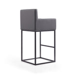 Ambassador Metal Upholstered Barstool in Gray