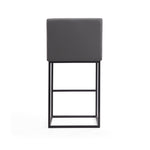 Ambassador Metal Upholstered Barstool in Gray