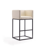 Embassy Metal Upholstered Barstool in Cream