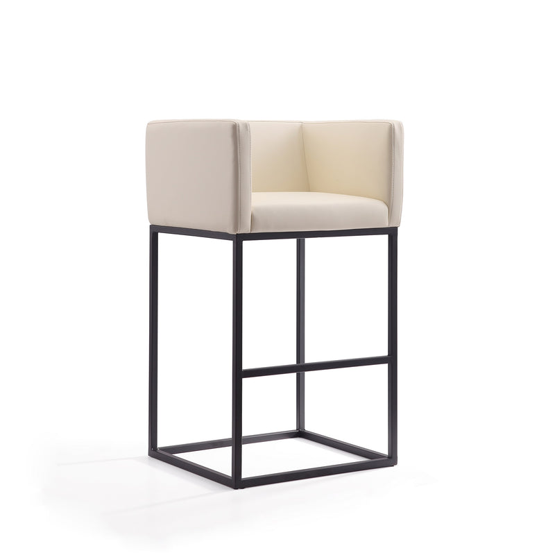Embassy Metal Upholstered Barstool in Cream