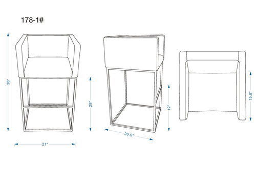 Embassy Metal Upholstered Barstool in Cream