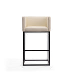 Embassy Metal Upholstered Barstool in Cream