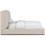Aurin Linen Textured Fabric Upholstered Queen Bed in Beige