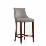 Shubert Wood Upholstered Barstool in Dark Taupe