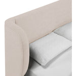 Aurin Linen Textured Fabric Upholstered Queen Bed in Beige