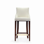 Shubert Wood Upholstered Barstool in Ivory