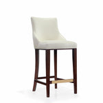 Shubert Wood Upholstered Barstool in Ivory