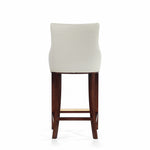 Shubert Wood Upholstered Barstool in Ivory