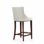 Shubert Wood Upholstered Barstool in Ivory