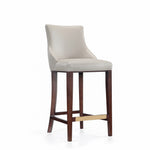 Shubert Wood Upholstered Barstool in Light Gray
