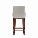 Shubert Wood Upholstered Barstool in Light Gray