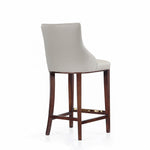 Shubert Wood Upholstered Barstool in Light Gray