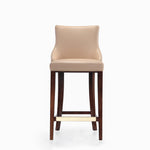Shubert Wood Upholstered Barstool in Tan