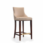 Shubert Wood Upholstered Barstool in Tan