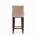 Shubert Wood Upholstered Barstool in Tan