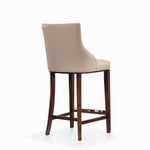Shubert Wood Upholstered Barstool in Tan
