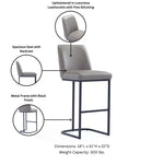 Serena Metal Upholstered Barstool in Taupe