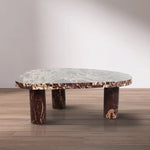 Messina Marble Coffee Table in Burgundy
