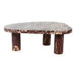 Messina Marble Coffee Table in Burgundy