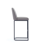 Serena Metal Upholstered Barstool in Taupe