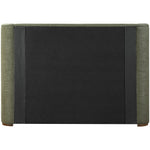 Aurin Linen Textured Fabric Upholstered Queen Bed in Olive Green