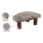 Messina Marble Coffee Table in Burgundy
