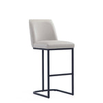 Serena Metal Upholstered Barstool in Light Gray