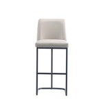 Serena Metal Upholstered Barstool in Light Gray
