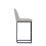 Serena Metal Upholstered Barstool in Light Gray
