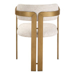 Aurum Linen Textured Fabric Upholstered Dining Chair in Beige