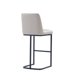 Serena Metal Upholstered Barstool in Light Gray