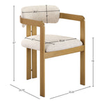 Aurum Linen Textured Fabric Upholstered Dining Chair in Beige