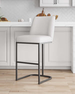 Serena Metal Upholstered Barstool in White