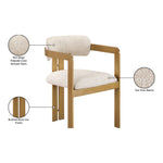 Aurum Linen Textured Fabric Upholstered Dining Chair in Beige