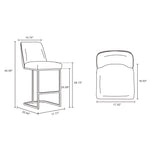 Serena Metal Upholstered Barstool in White