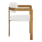 Aurum Linen Textured Fabric Upholstered Dining Chair in Cream