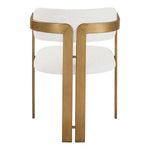 Aurum Linen Textured Fabric Upholstered Dining Chair in Cream