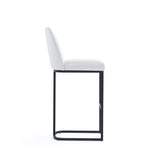 Serena Metal Upholstered Barstool in White