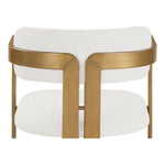 Aurum Linen Textured Fabric Upholstered Dining Chair in Cream