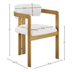 Aurum Linen Textured Fabric Upholstered Dining Chair in Cream