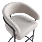 Augusta Metal Upholstered Barstool in Light Gray